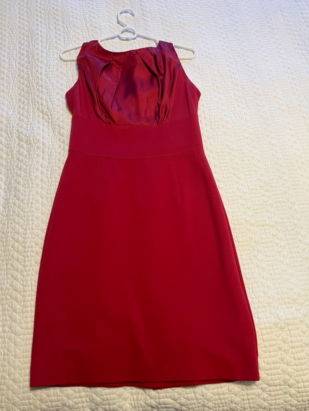Trina Turk Red Sleeveless Midi Dress with Satin Bodice
